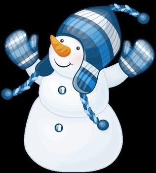 Blue Snowman Clip Art N2