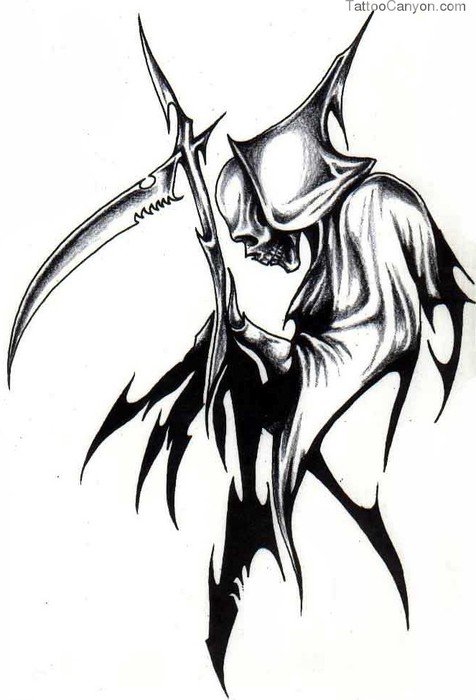Tribal Grim Reaper Tattoos N3
