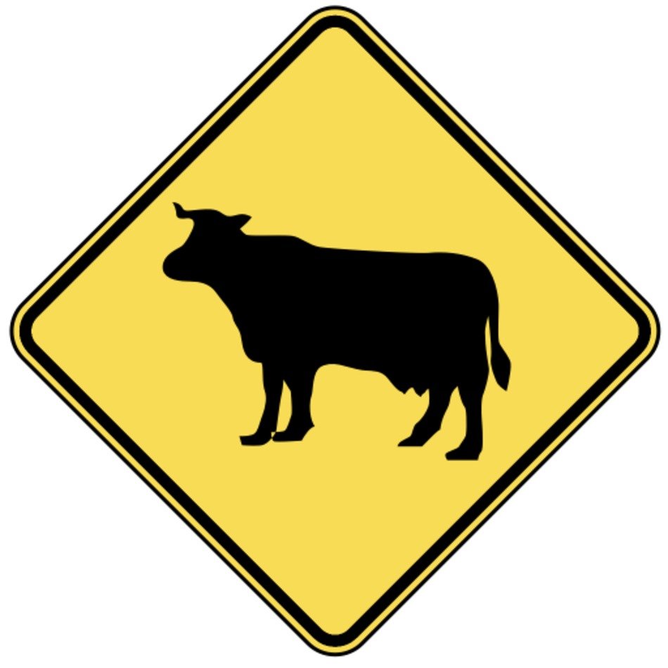 Cow Crossing Sign