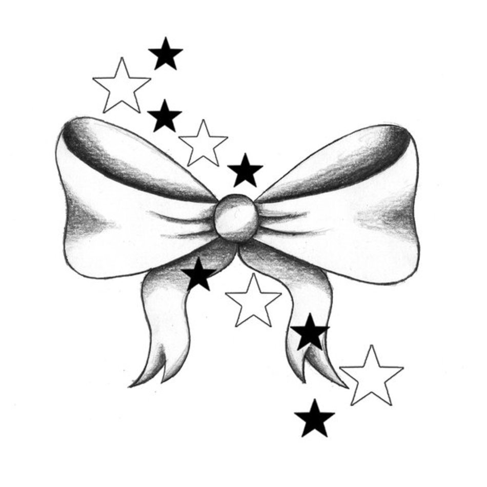 Bow Tattoo Drawing Design