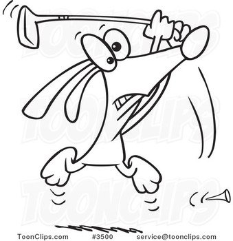 Black And White Cartoon Dog N17