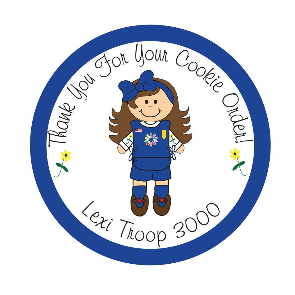 little girl in blue uniform on the logo