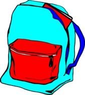 Colorful book bag clipart