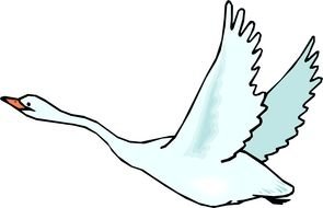 painted flying white goose