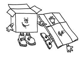 Black and white drawing of the two boxes clipart