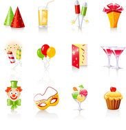 Set Of 12 Vector Birthday Card Design Elements For Your Designs
