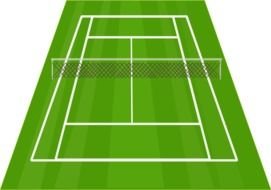 painted green tennis court