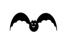 Cute smiling Bat in flight, Clip Art