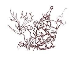 Sketch Of Santa drawing