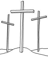 three Christian crosses