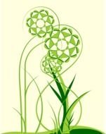 green floral pattern on a white background