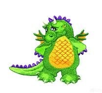 Cute Dragon Embroidery Design drawing