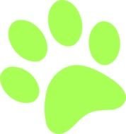 Green Paw Print Clip Art N24