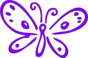 purple Simple Butterfly Drawing