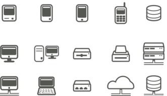 Computer Network equipment, set of Icons