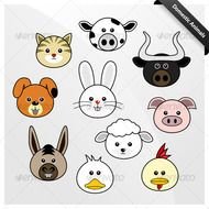 Cute Cartoon Animal Faces N4