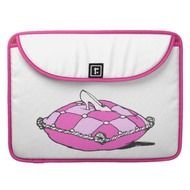 Cinderella Slipper On Pink Pillow Sleeves For MacBooks