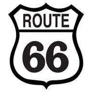 Black and white 66 Route clipart
