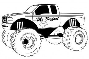 Color Monster Truck Coloring Page drawing