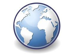 Earth icon on the white background