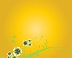 flowers and yellow background