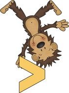 cartoon monkey with a bigger sign