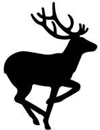 Black And White Deer Silhouette darwing