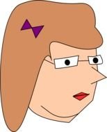 Clip art of cartoon Female Head