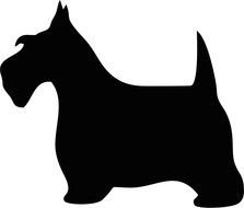 Black silhouette of the dog clipart