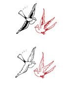 bird couple tattoo