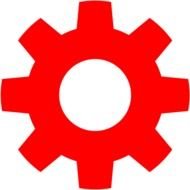 Gear red Icon drawing