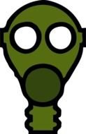 Green gas mask clipart