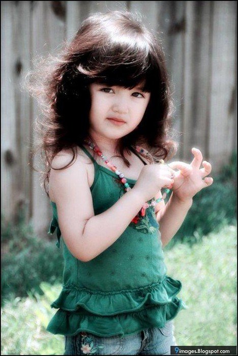 portrait of a cute girl outside