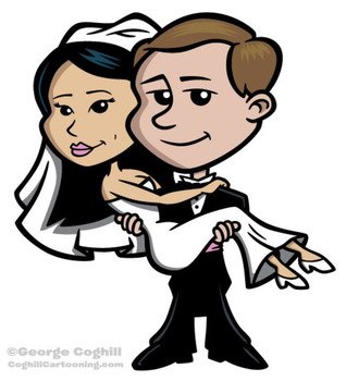 Wedding Bride And Groom Cartoon N3