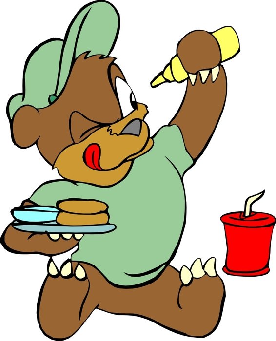 Cartoon Bear Eating N6