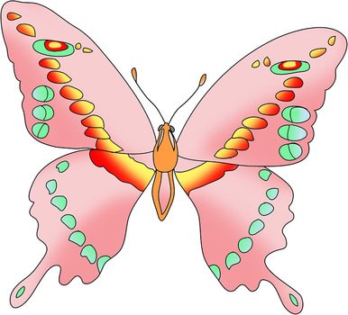 Pink Butterfly Clip Art N46