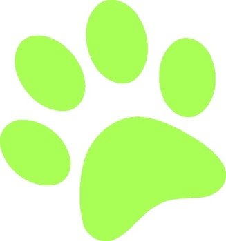 Green Paw Print Clip Art N24
