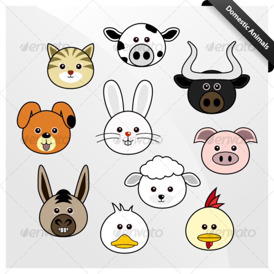 Cute Cartoon Animal Faces N4