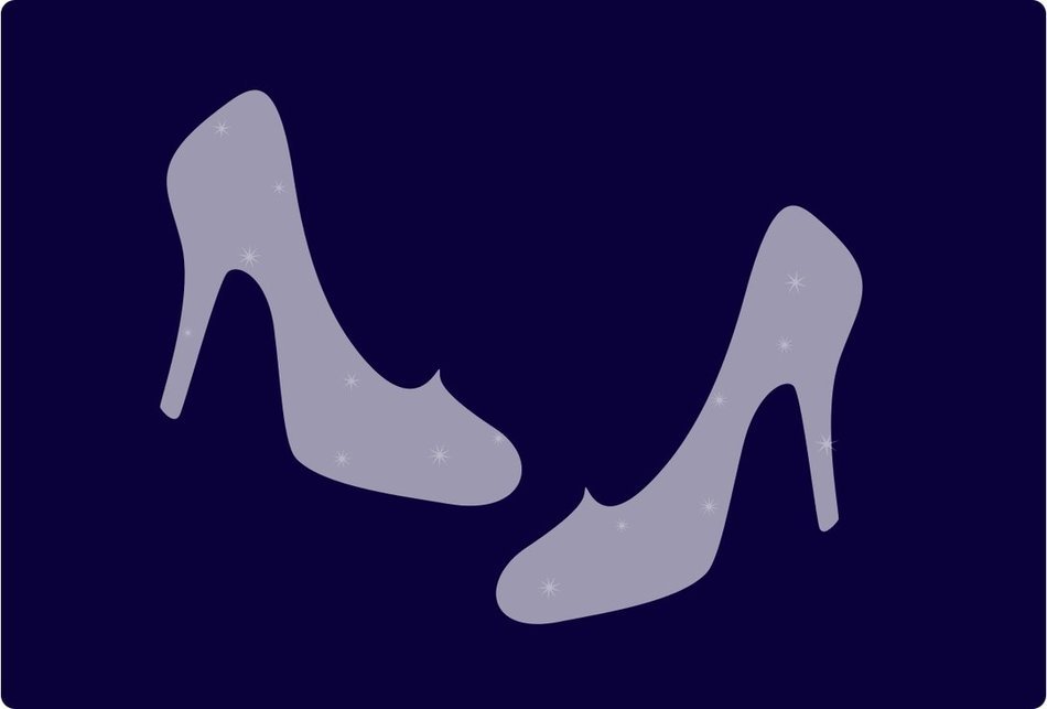 crystal shoes on a blue background