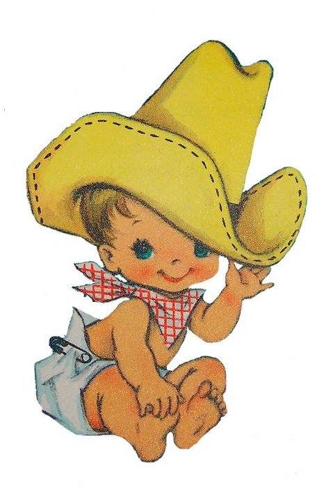 vintage picture of a little cowboy