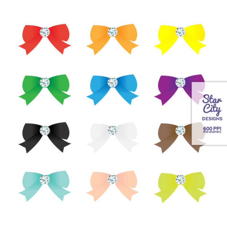 Assorted Diamond Bow Clip Art Clipart Graphics For Personal