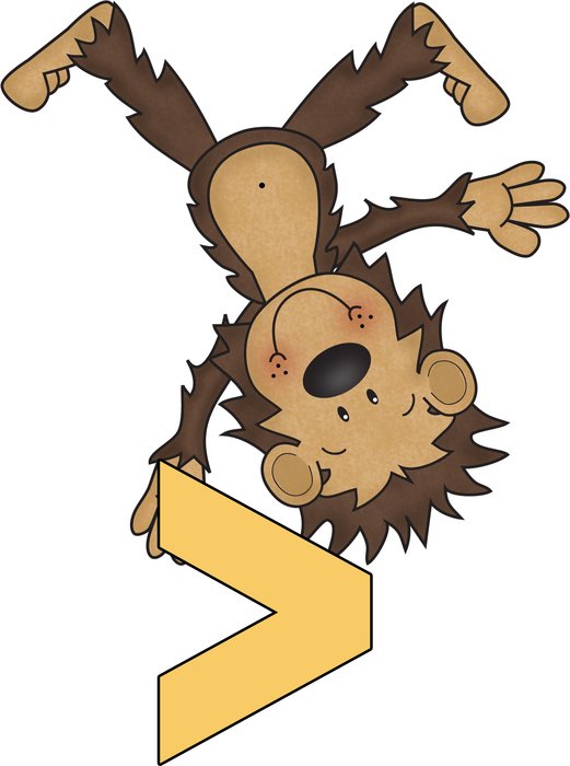 cartoon monkey with a bigger sign