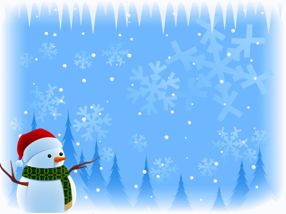 blue background with a snowman