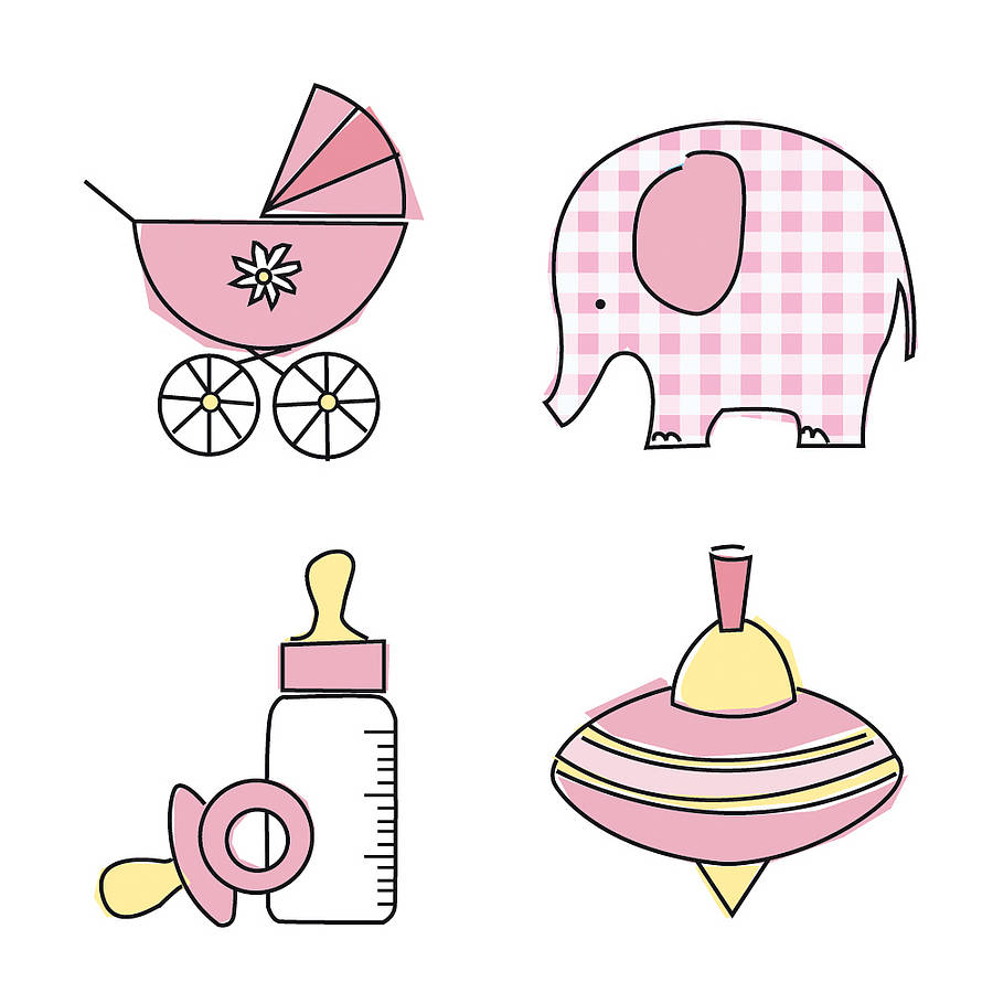 Clipart of Pink Baby Girl icons free image download