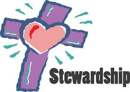 Heart on the cross of Stewardship clipart
