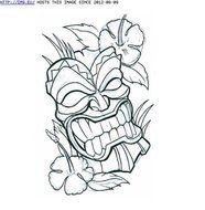 Tiki Mask Tattoos Outline