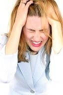 Stressed Out woman holding her head