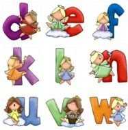 Ninos Clip Art 11 Abecedario Night City Vector Clipart Free Vectors