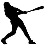 Clip art of Baseball Player silhouette