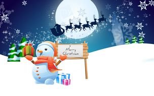 Merry Christmas card Snowman